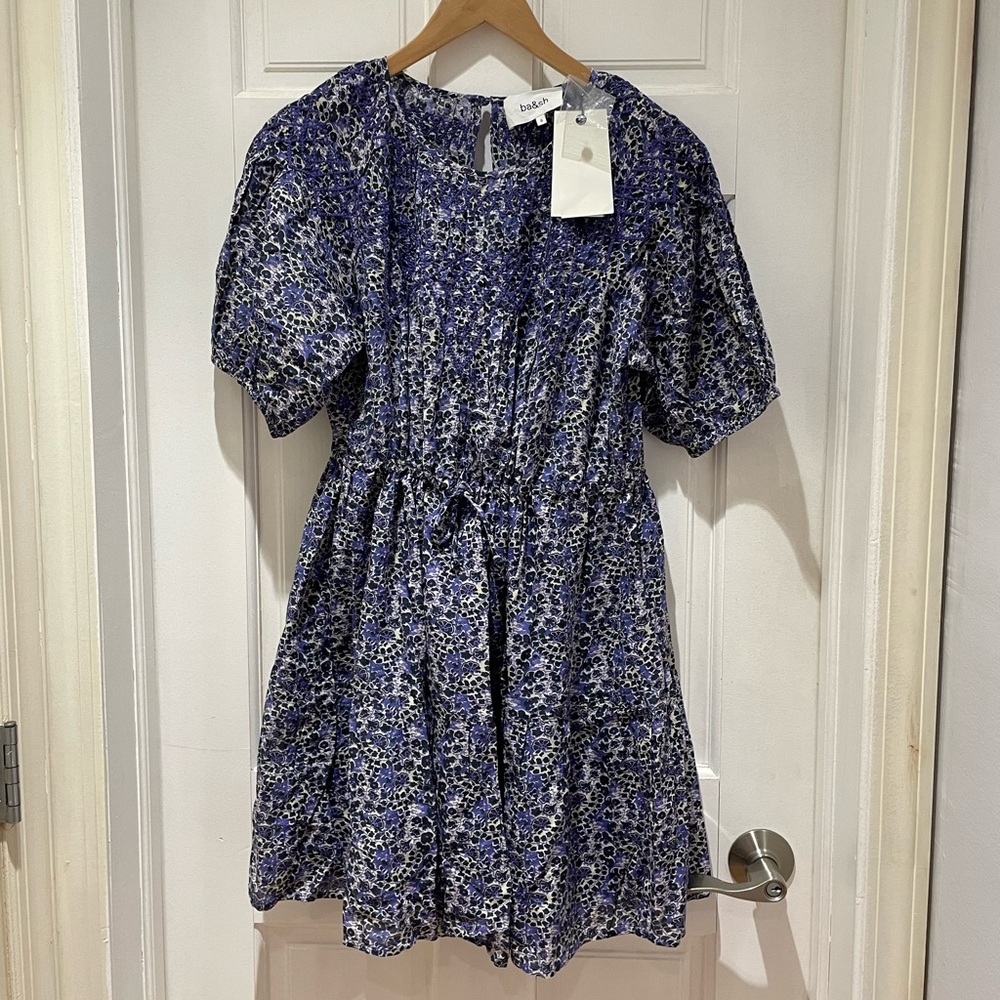 NWT Ba&sh Women Iris Lady Dress in Bleu Size 0